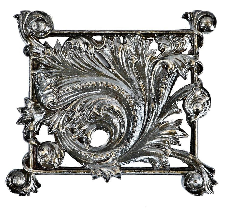 museum quality late 19th century hugh garden-designed ornamental cast iron montgomery ward & company headquarters lobby radiator grille panel