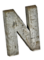 oversized original american industrial mid-20th century reinforced cast aluminum michael reese hospital exterior campus building spanjer sign letter with nicely aged surface patina