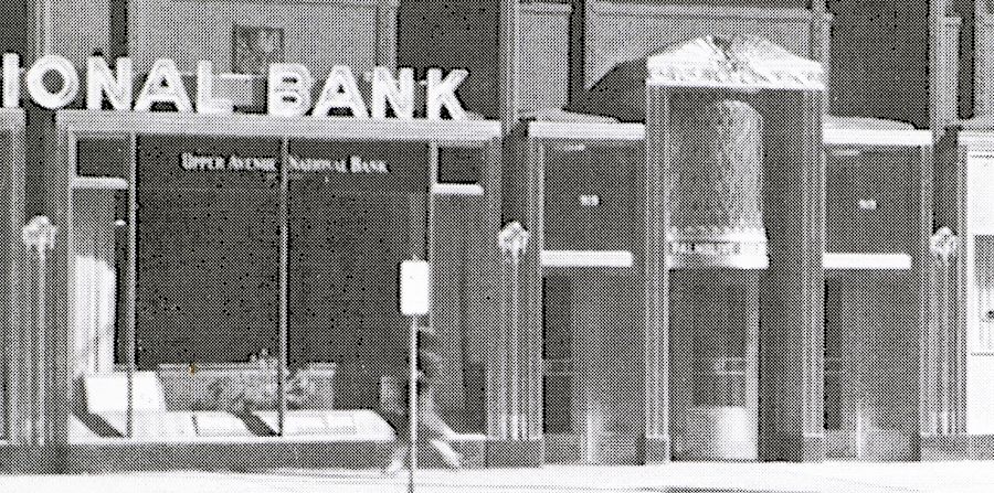 historically important american c. 1929 american art deco style oversized nickel-plated cast bronze palmolive building facade pilaster with visually stunning endcap