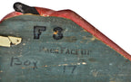 unique and highly individualistic late 1940's original polychromatic carved wood hand-painted american streamlined style f3 locomotive promotional display piece