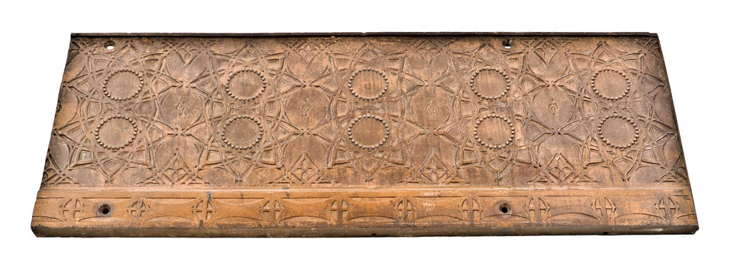 very clean and remarkably intact 19th century museum quality copper-plated ornamental cast iron louis h. sullivan-designed chicago stock exchange staircase stringer section