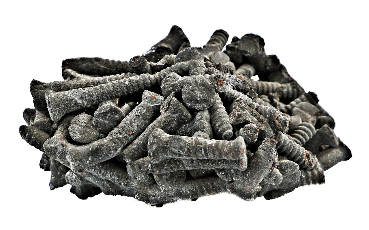 remarkable and historically important all original documented great chicago fire of 1871 "souvenir" or artifact in the form of melted metal screws salvaged from the "burnt district"