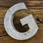 original exterior mid-20th century spanjer brothers reinforced cast aluminum michael reese hospital letter sign with nicely aged surface patina