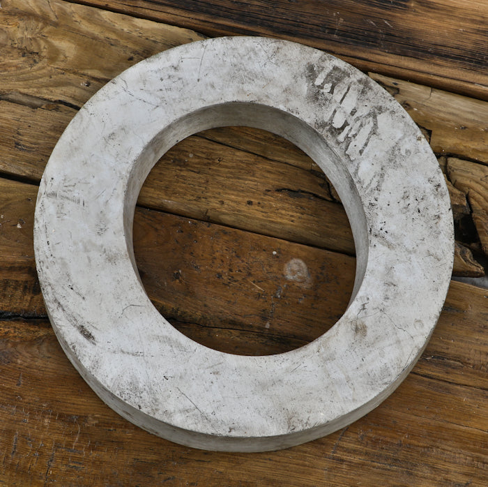 original and intact mid-20th century cast aluminum michael reese hospital exterior single-sided letter sign salvaged from a campus building facade