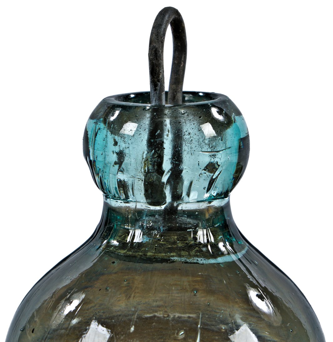 original and completely intact c. 1898 attic mint light aqua hutchinson style blobtop soda bottle manufactured for the consolidated bottling co., in chicago, il