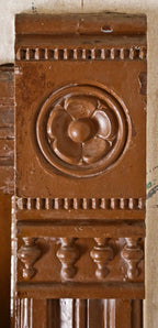 pair of all original and intact 19th century eastlake style ornamental cast bronze interior residential three-flat pocket or sliding door backplates or escutcheons