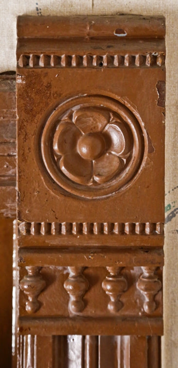 pair of all original and intact 19th century eastlake style ornamental cast bronze interior residential three-flat pocket or sliding door backplates or escutcheons