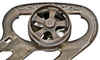 matching all original and intact antique american ornamental cast iron c. 1880's chicago three-flat interior residential pocket or sliding door hangers or brackets