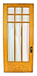 c. 1915 original antique american interior residential chicago mission style vestibule golden oak wood door with original pressed brass hardware by the reading hardware company