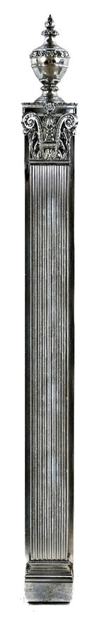 unique single-sided freestanding chrome-plated cast bronze first national bank teller cage pilaster john dillinger-robbed