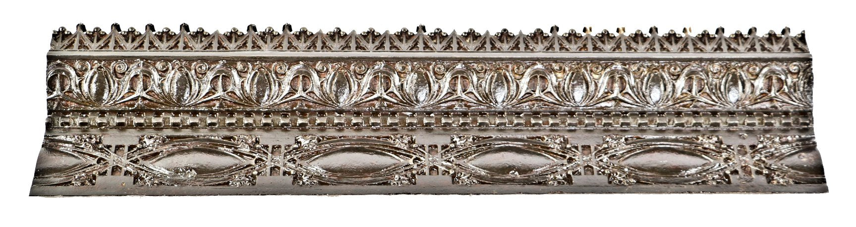 carefully cleaned and refinished historically important original ornamental cast iron louis h. sullivan-designed 19th century gage building exterior facade stringcourse section
