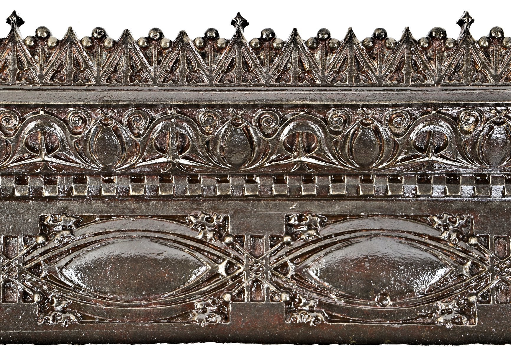 carefully cleaned and refinished historically important original ornamental cast iron louis h. sullivan-designed 19th century gage building exterior facade stringcourse section