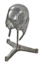 one of two matching all original american antique depression era medical pressed and formed reinforced aluminum dentistry school "phantom" head with retort stand