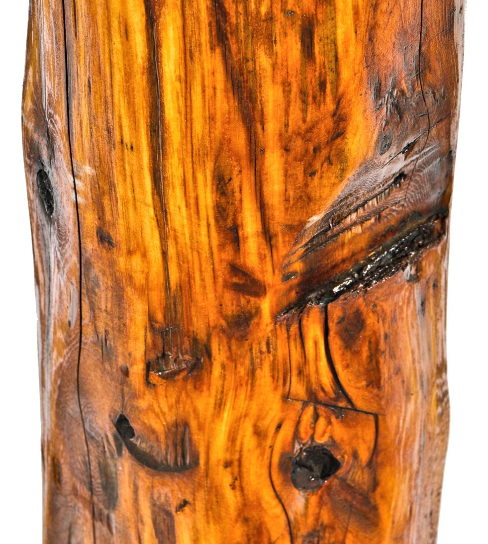 one of several original c. 1880's lightly refinished antique american oversized salvaged solid cedar wood chicago workers cottage hewn foundation post
