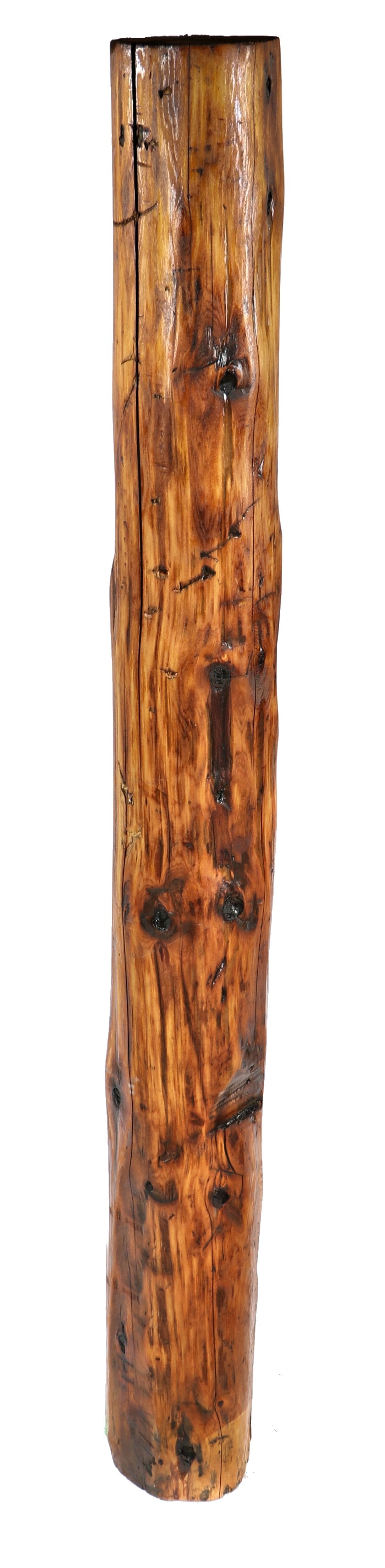 one of several original c. 1880's lightly refinished antique american oversized salvaged solid cedar wood chicago workers cottage hewn foundation post