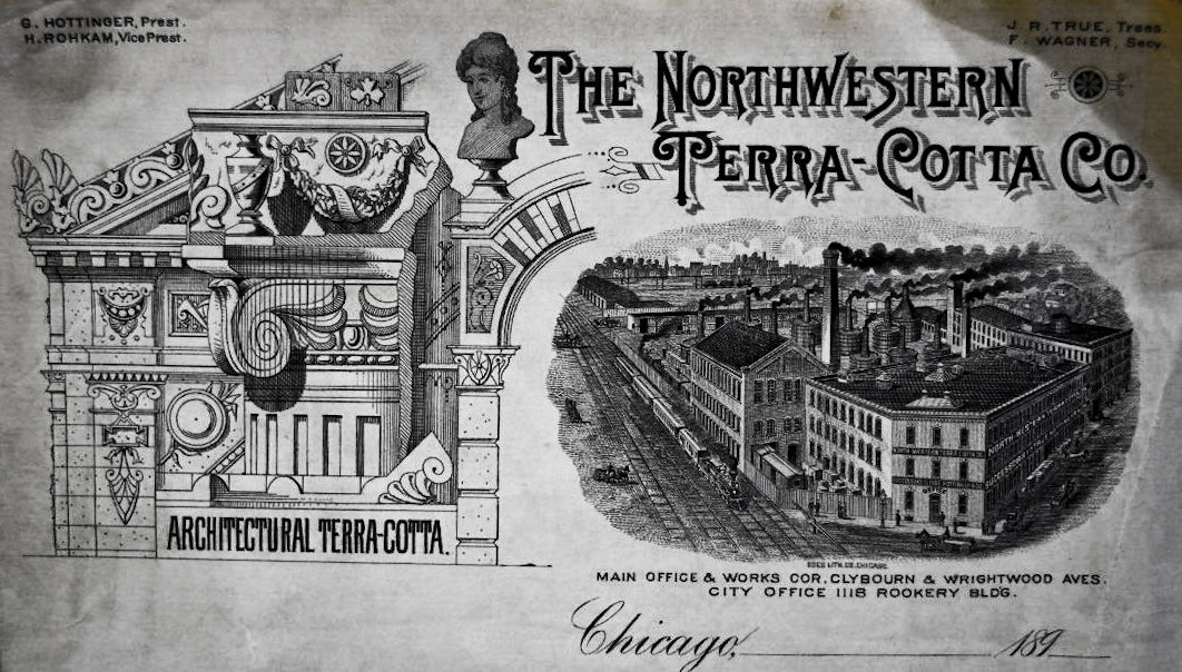 historically important original and documented late 19th century daniel burnham reliance skyscraper building curtain wall glazed terra cotta fragment with allover crazing