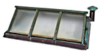 rare and hard to find completely intact c. 1909 exterior residential compact double-pitched metal wire glass rooftop skylight with nicely aged copper flashings and ventilator