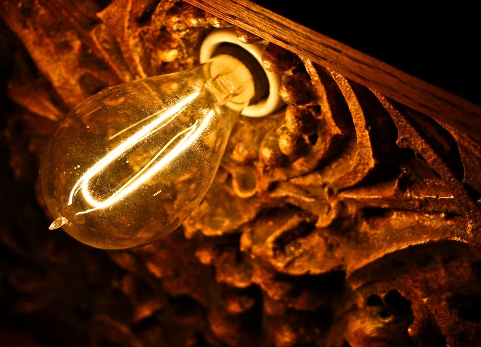 two matching original and fully functional 1894 chicago stock exchange building interior trading room skylight edison screw base single hairpin filament light bulbs