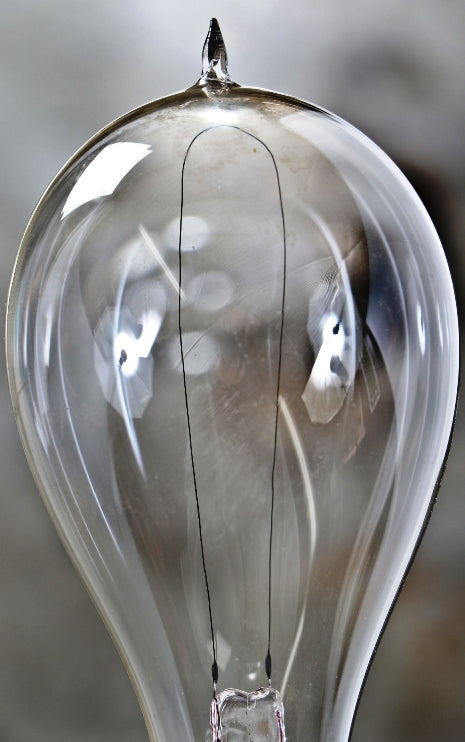 two matching original and fully functional 1894 chicago stock exchange building interior trading room skylight edison screw base single hairpin filament light bulbs