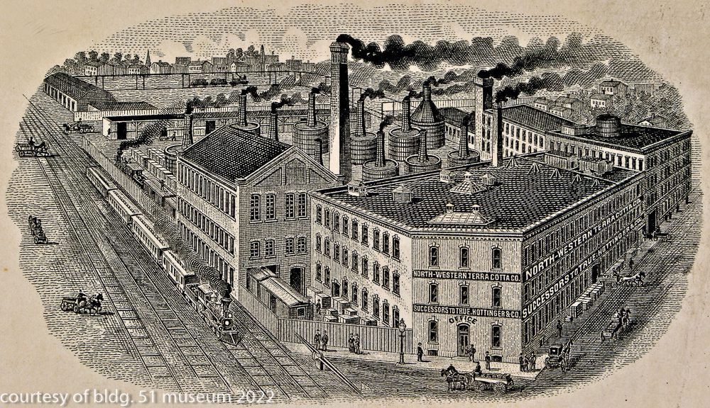 rare early 1880s diminutive northwestern terra cotta works red slip glazed salesman sample tile or block