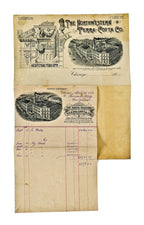 original and historically important late nineteenth century ephemera in the form of a monthly statement and customized card or stationary sheet from the northwestern terra cotta company