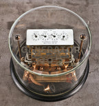 museum quality original and completely intact type d "generator 1" beveled and etched glass encased sangamo watthour meter from commercial building switchboard