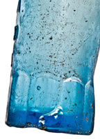 unique and all original intact c.1870's medium cobalt blue glass gravitating blobtop "w.h.h." soda bottle with mug base and appealing crudity dug from a chicago area landfill.
