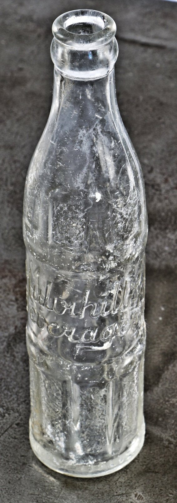 single antique all original late nineteenth century american clear glass soda bottle fabricated for j.n. mulvihill in chicago, il