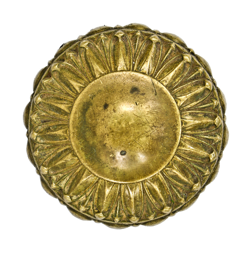 six matching ornamental cast brass oversized historically important doorknobs from jarvis hunt's chicago tribune printing plant