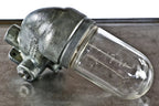 hard to find and highly sought after heavily reinforced c. 1930's-1940's cast steel wall-mount benjamin "vapolet" explosion proof american industrial factory sconce