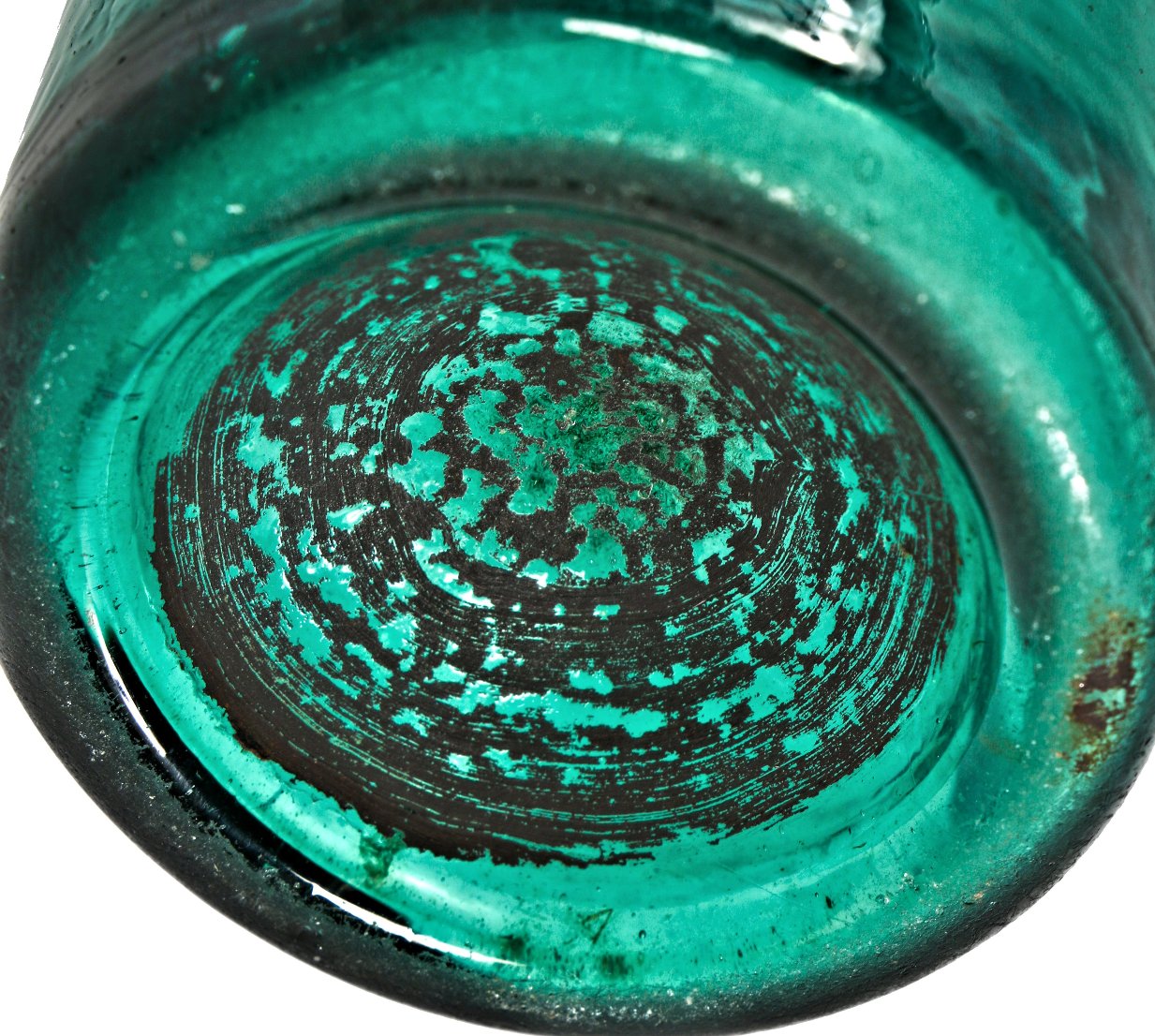 rare and all original intact american industrial mid-nineteenth century antique iron pontiled emerald green soda bottle fabricated for rhode island bottler david hall