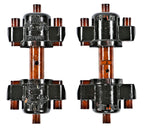 two-part early 20th century american industrial painted hardwood boylston steam specialties pattern form used for casting diminutive "hoods" for steam traps