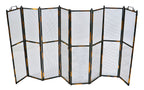 hard to find late 19th century oversized original antique american oxidized copper-plated collapsible and interlocking wrought steel fireplace screen