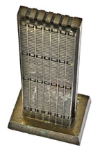 hard to find and all original dug downtown chicago collectible early 1970's cast spelter or "white metal" banthrico coin bank representing the first national bank of chicago, il.