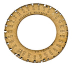 early 20th century antique american industrial stamped yellow brass "8th floor" reliance building chieg engineer master office door key ring with lightly incised markings