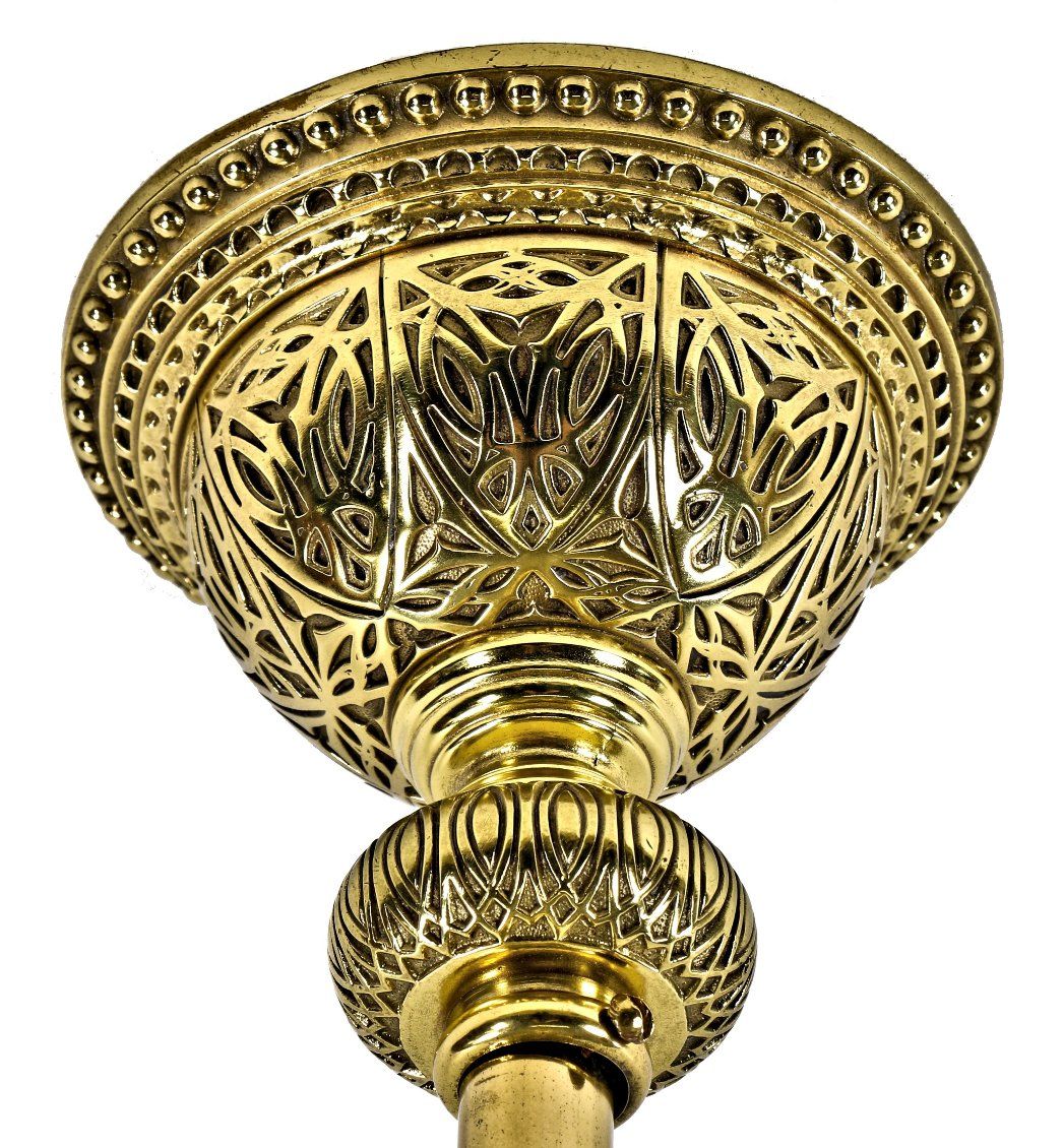 original 1894 historically important museum quality adler & sullivan chicago stock exchange building lobby ceiling pendant light fixture designed by louis h. louis sullivan