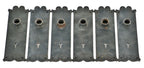 six matching all original bower-barff plated c. 1890's antique american downtown chicago interior reliance building office or passage door escutcheons or backplates