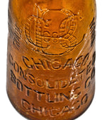 hard to find late nineteenth century privy dug and intact amber blobtop bottle fabricated for the chicago consolidated bottling company