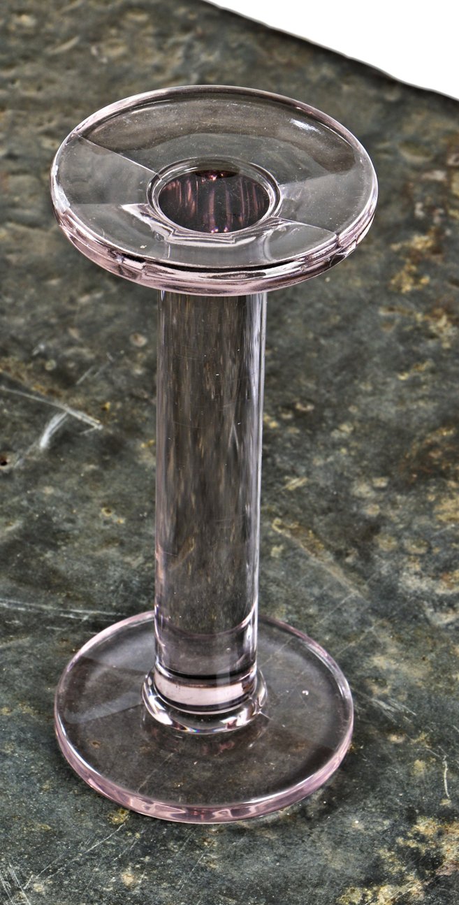 unique c. 1930's or 1940's antique american depression era industrial freestanding heavy duty solid glass store fixture "sun purple" hat display stand