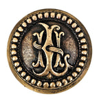 original 19th century ornamental cast brass monogrammed guestroom doorknob designed for clinton j. warren's lexington hotel