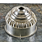 massive original c. 1920's silver-plated bronze neoclassical style continental and commercial bank building interior chandelier canopy with egg & dart motif