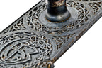 original and completely intact c. 1890's louis h. sullivan-designed chicago stock exchange building monogrammed ornamental cast iron backplate and doorknob