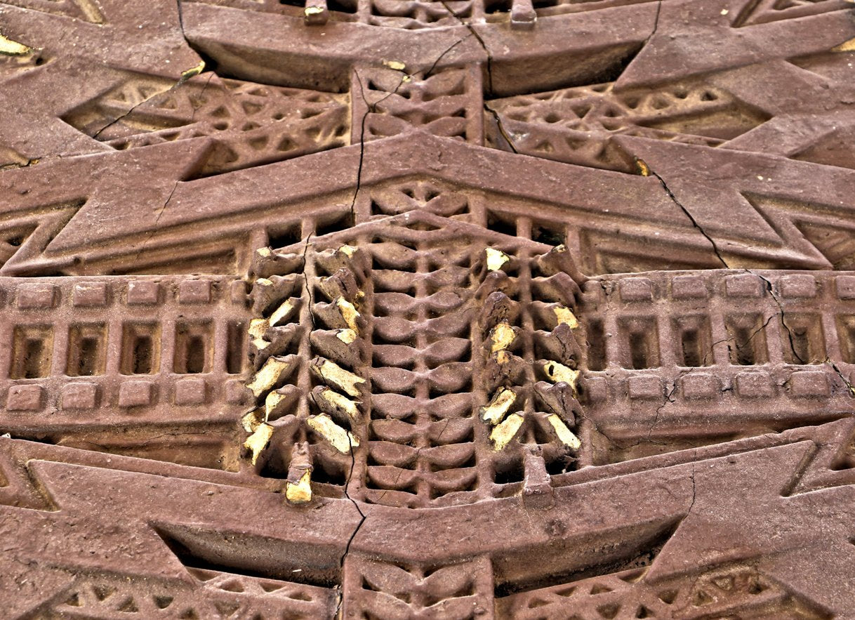 museum quality early 20th century highly stylized sumac pattern susan lawrence dana house exterior cast plaster frieze fragment