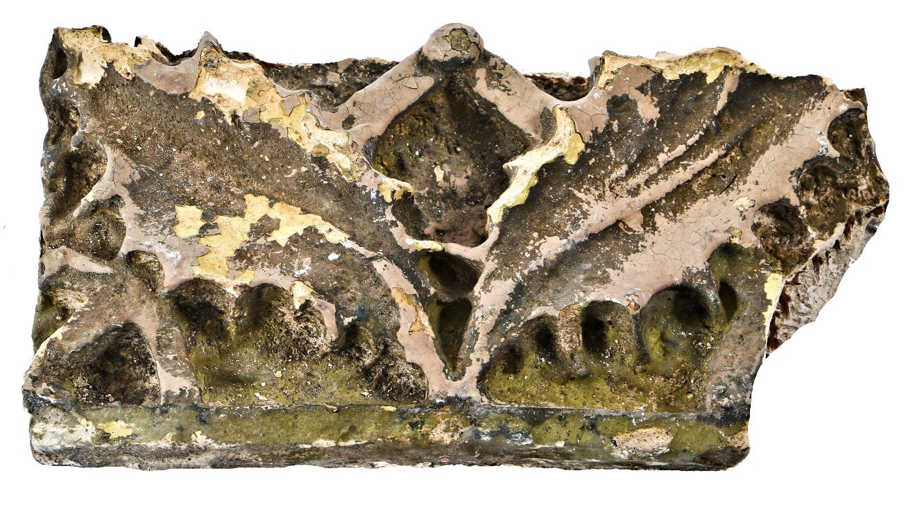 rare original historically important late nineteenth century decorative plaster fragment fabricated for the non-extant adler & sullivan-designed garrick theater auditorium