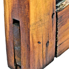 all original c. 1855 pre-fire chicago refinished white pine wood exterior residential two-over-two single-hung john kent russell house sash window with wood dowels