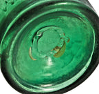 very rare original and largely intact mid-1840's american "mcmanus's mineral water" early soda bottle with heavy whittling and open-pontiled base