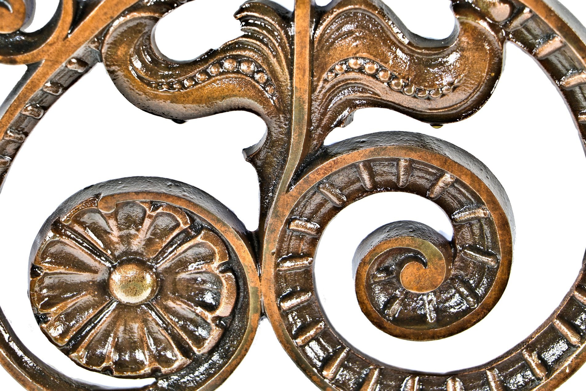 single museum-quality copper-plated ornamental cast iron interior manhattan building elevator grille executed by the winslow brothers of chicago