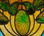 rare vibrantly colored original early 20th century exceptional art nouveau style leaded art glass window salvaged from chicago residence