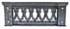 exceptionally detailed late 1890's american original american gothic style bower-barff historic fisher building ornamental cast iron elevator cage panel with trefoils