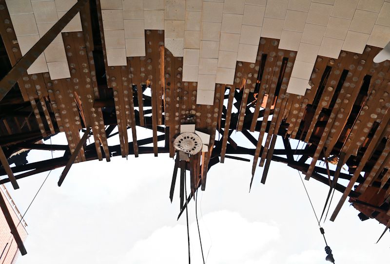 original early 20th century antique american ornamental stamped single-sided circular-shaped tin ceiling grille or grate removed from the bjorgvin singing society hall